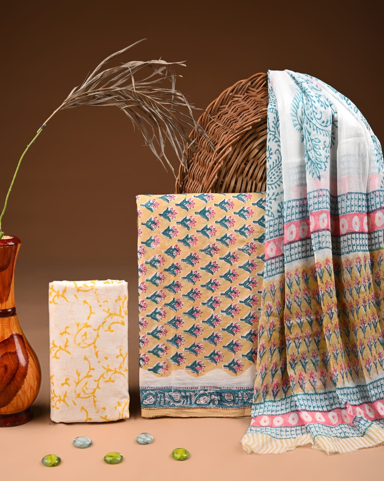 Premium Cotton Suit with Chiffon Dupatta (BCTCOTCF05)