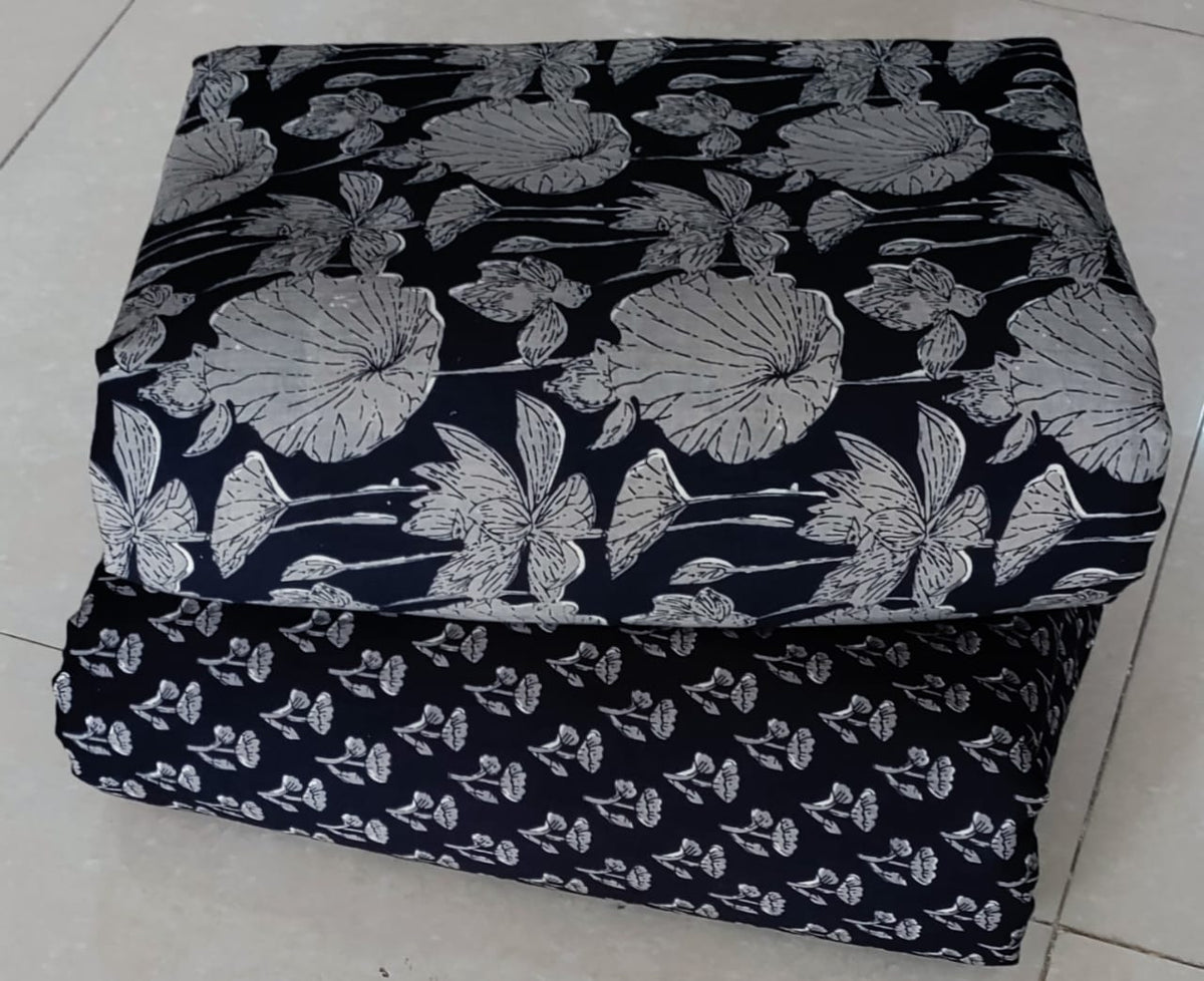 Premium Hand Block Printed Cotton Suit Top And Bottom Set (BCTTB01)