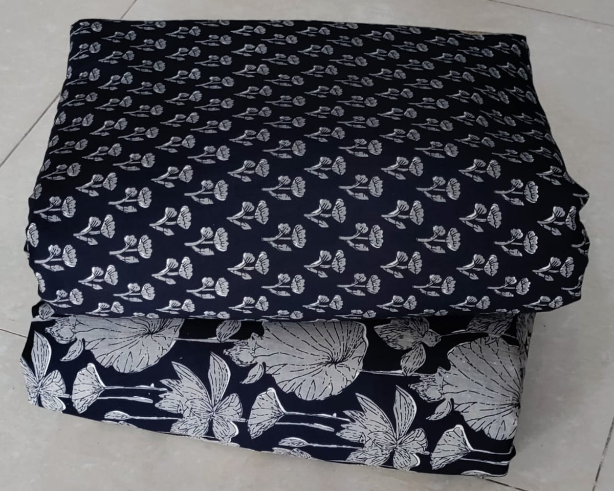 Premium Hand Block Printed Cotton Suit Top And Bottom Set (BCTTB05)