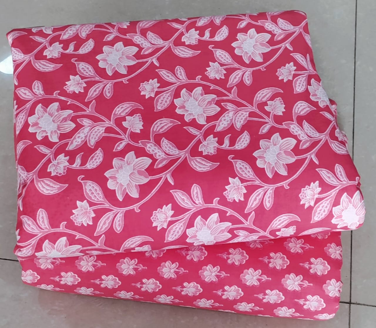 Premium Hand Block Printed Cotton Suit Top And Bottom Set (BCTTB33)