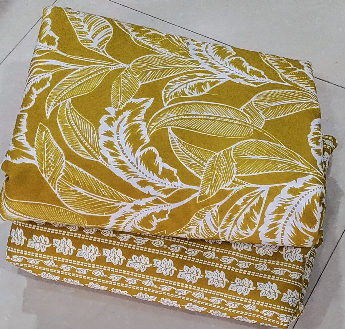 Premium Hand Block Printed Cotton Suit Top And Bottom Set (BCTTB38)