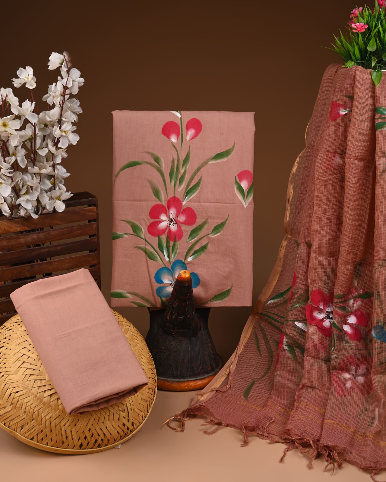 Premium Cotton Suit with Kota Doria Dupatta (BCTCOTKD03)