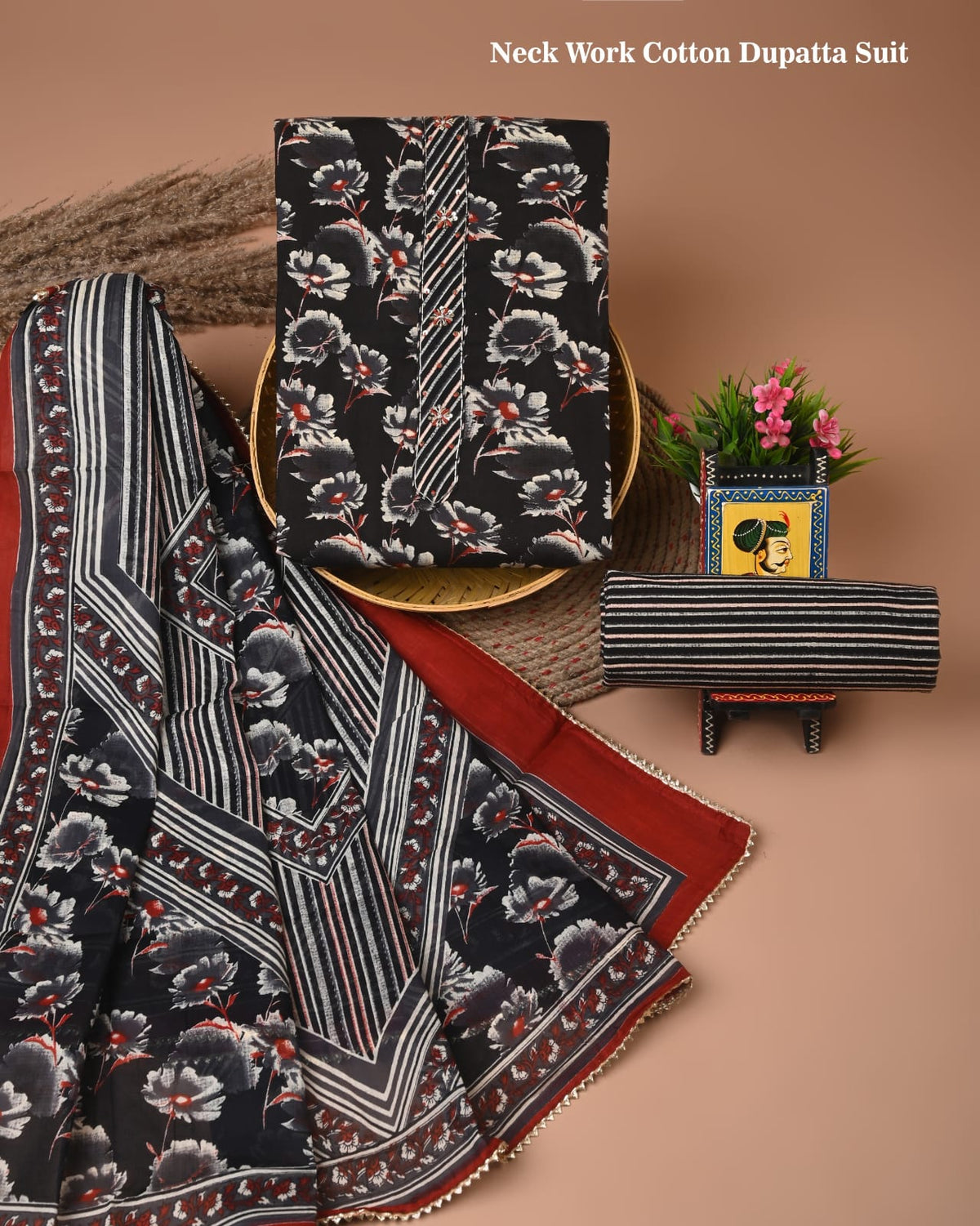Premium Cotton Suit Gota Patti Work with Cotton Dupatta (BCTCOTCG22)