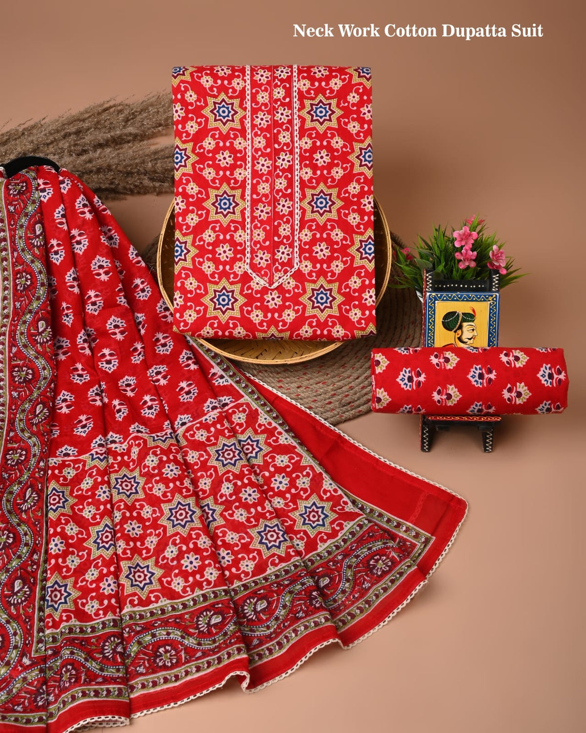 Premium Cotton Suit Gota Patti Work with Cotton Dupatta (BCTCOTCG27)