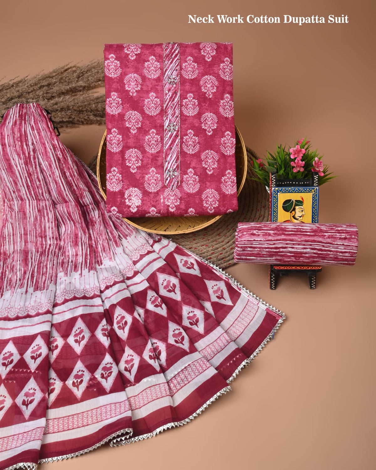 Premium Cotton Suit Gota Patti Work with Cotton Dupatta (BCTCOTCG28)