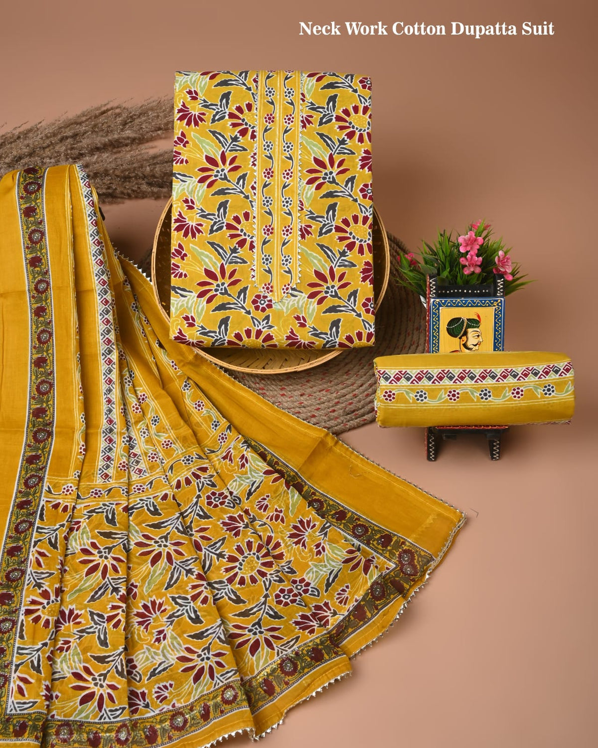 Premium Cotton Suit Gota Patti Work with Cotton Dupatta (BCTCOTCG29)
