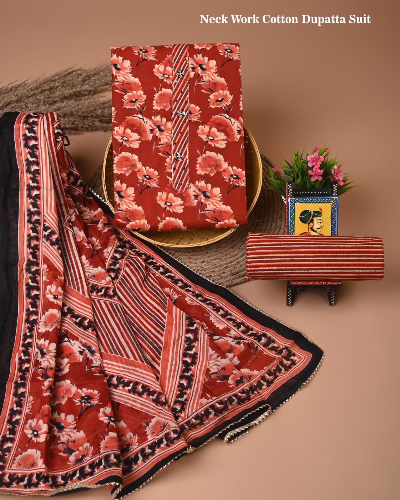 Premium Cotton Suit Gota Patti Work with Cotton Dupatta (BCTCOTCG34)