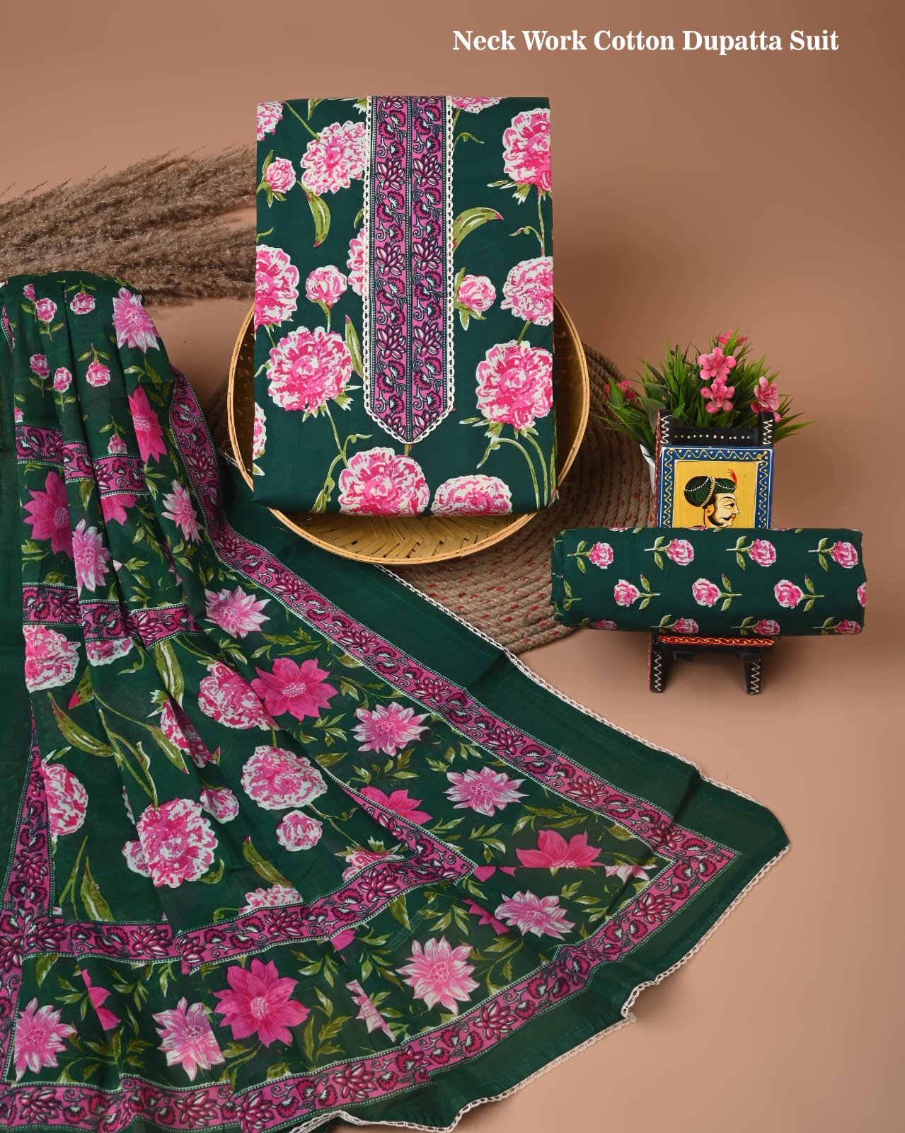 Premium Cotton Suit Gota Patti Work with Cotton Dupatta (BCTCOTCG35)