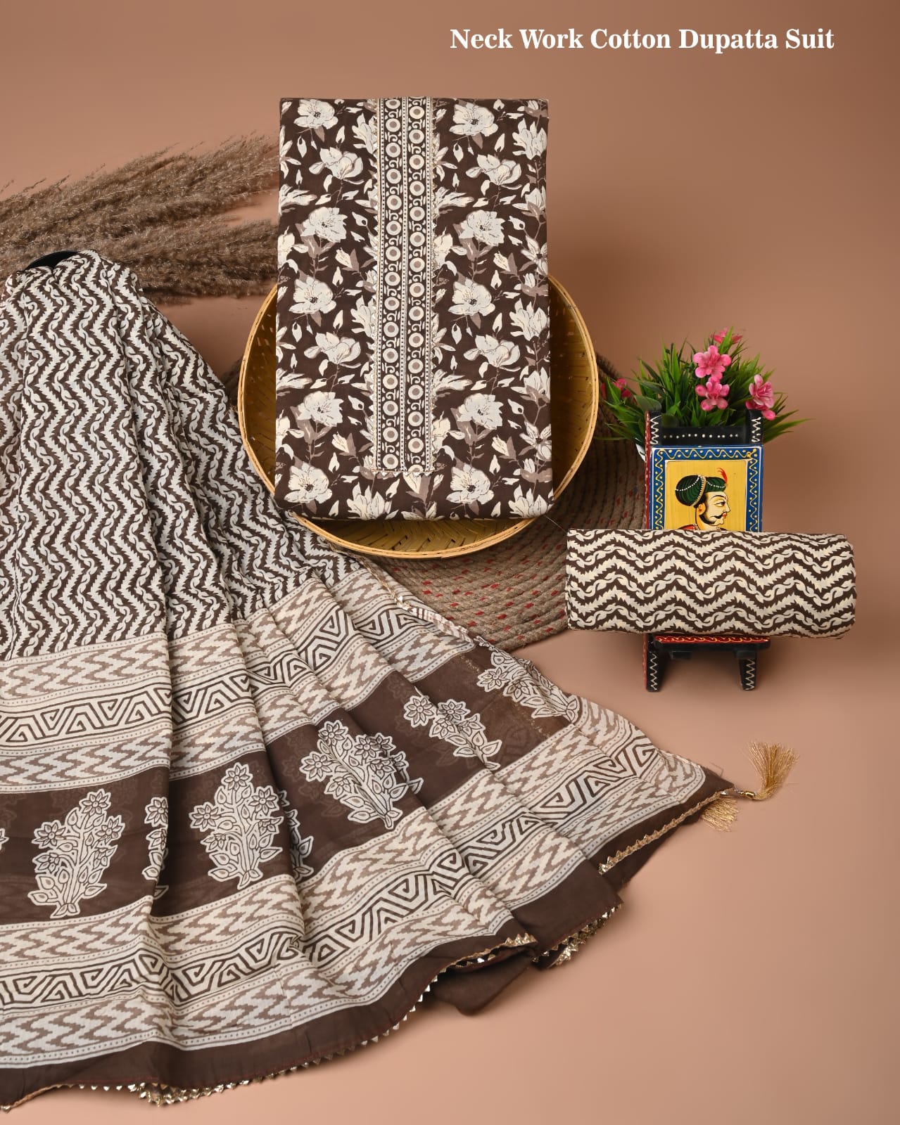 Premium Cotton Suit Gota Patti Work with Cotton Dupatta (BCTCOTCG38)