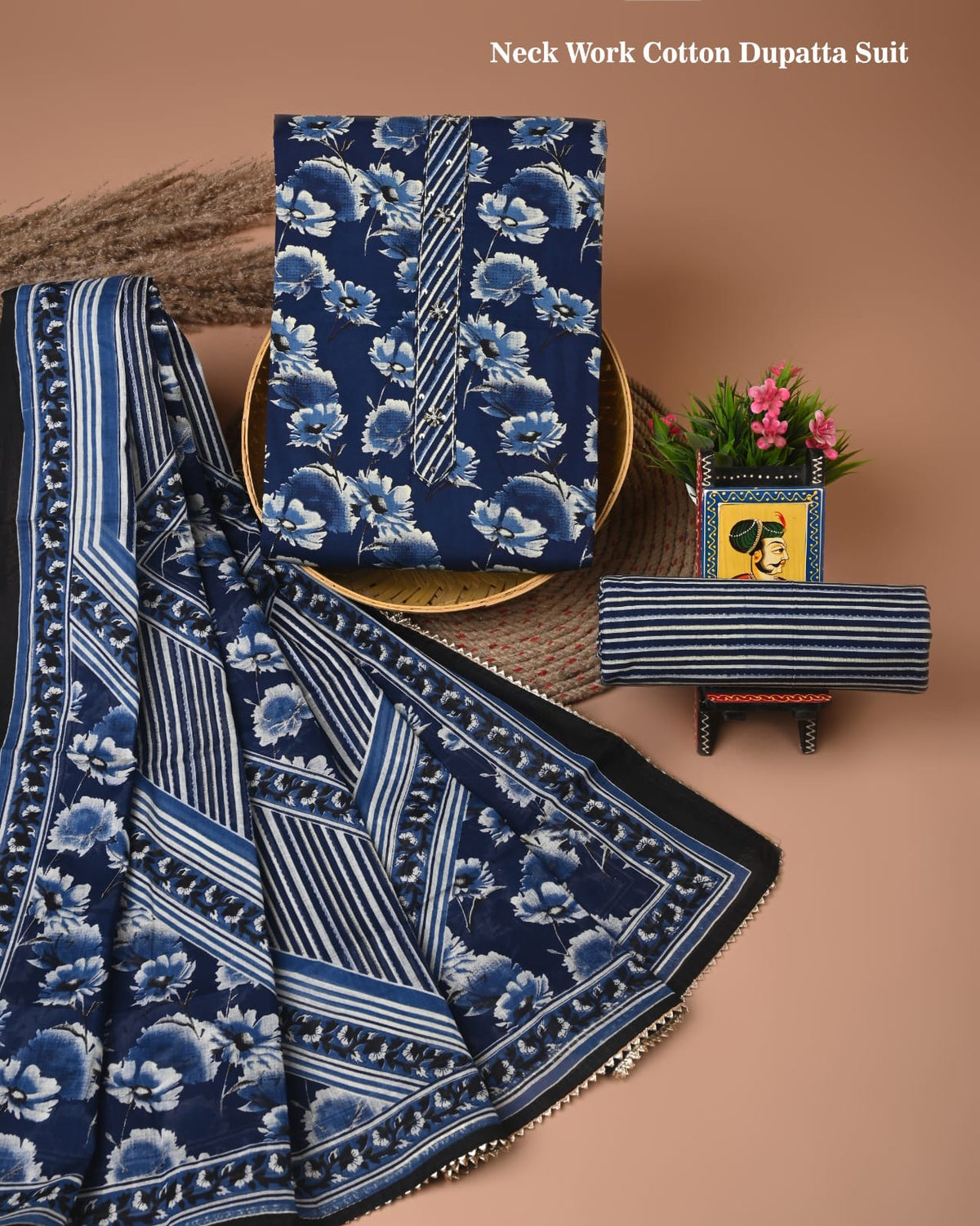 Premium Cotton Suit Gota Patti Work with Cotton Dupatta (BCTCOTCG39)