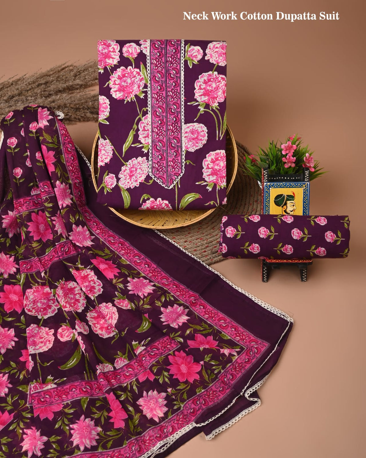 Premium Cotton Suit Gota Patti Work with Cotton Dupatta (BCTCOTCG41)