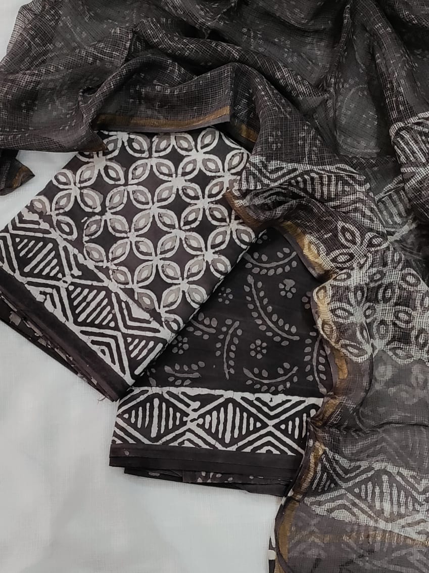 Premium Cotton Suit with Kota Doria Dupatta