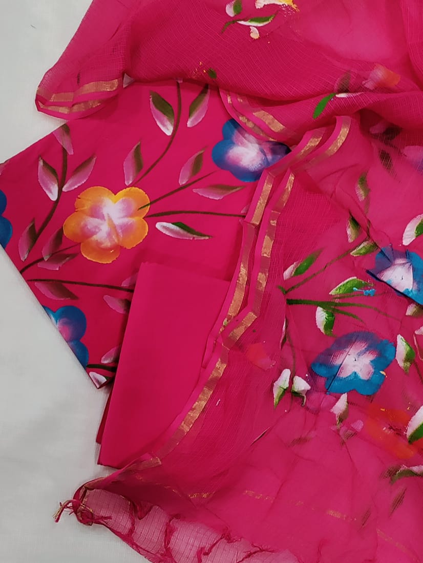 Premium Cotton Suit with Kota Doria Dupatta