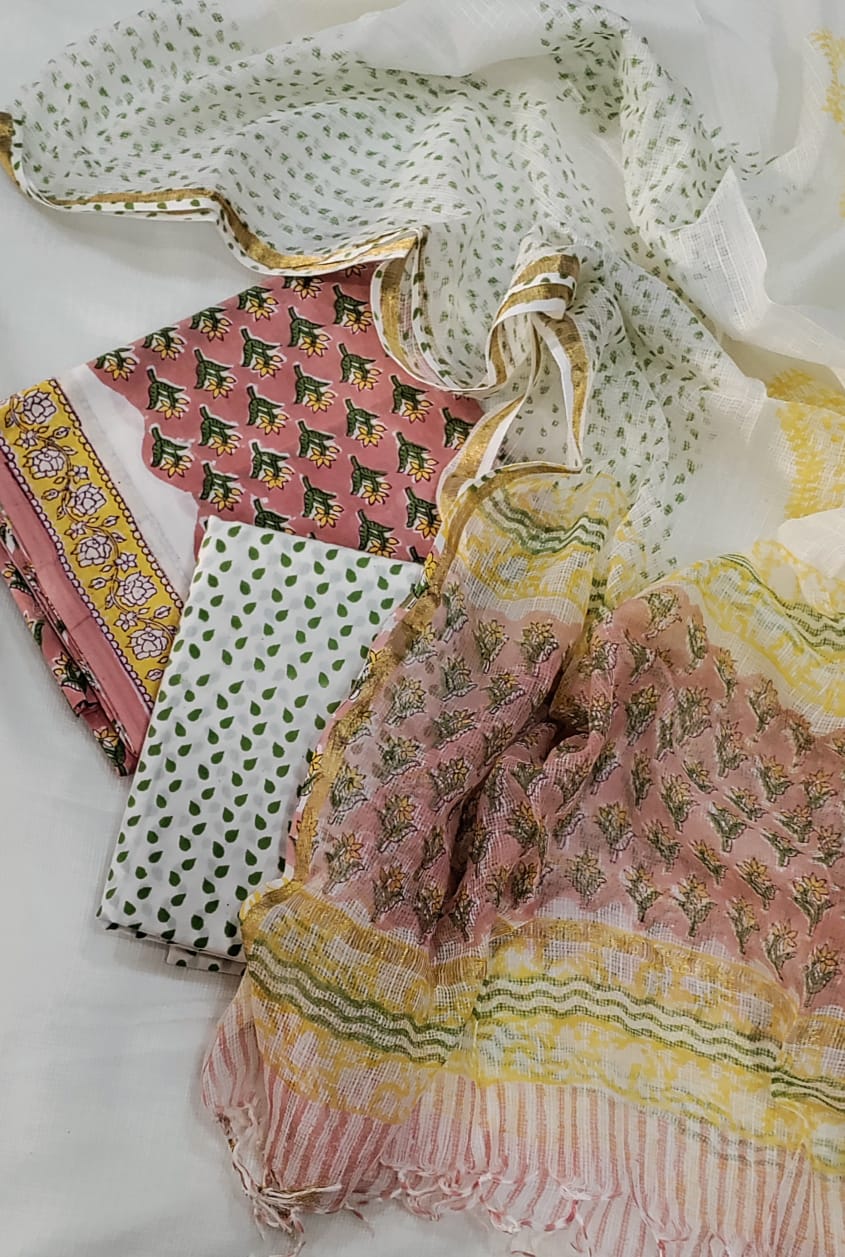 Premium Cotton Suit with Kota Doria Dupatta