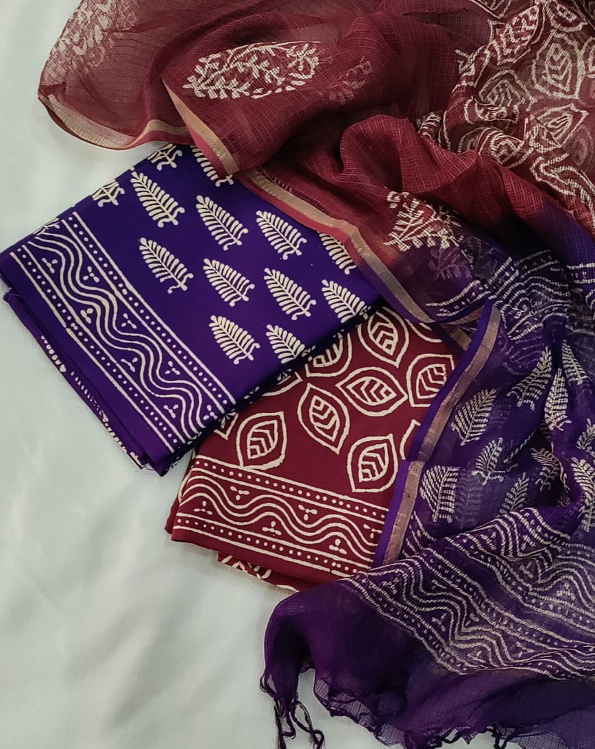 Premium Cotton Suit with Kota Doria Dupatta