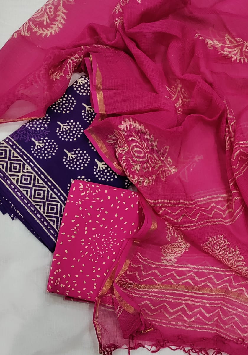 Premium Cotton Suit with Kota Doria Dupatta