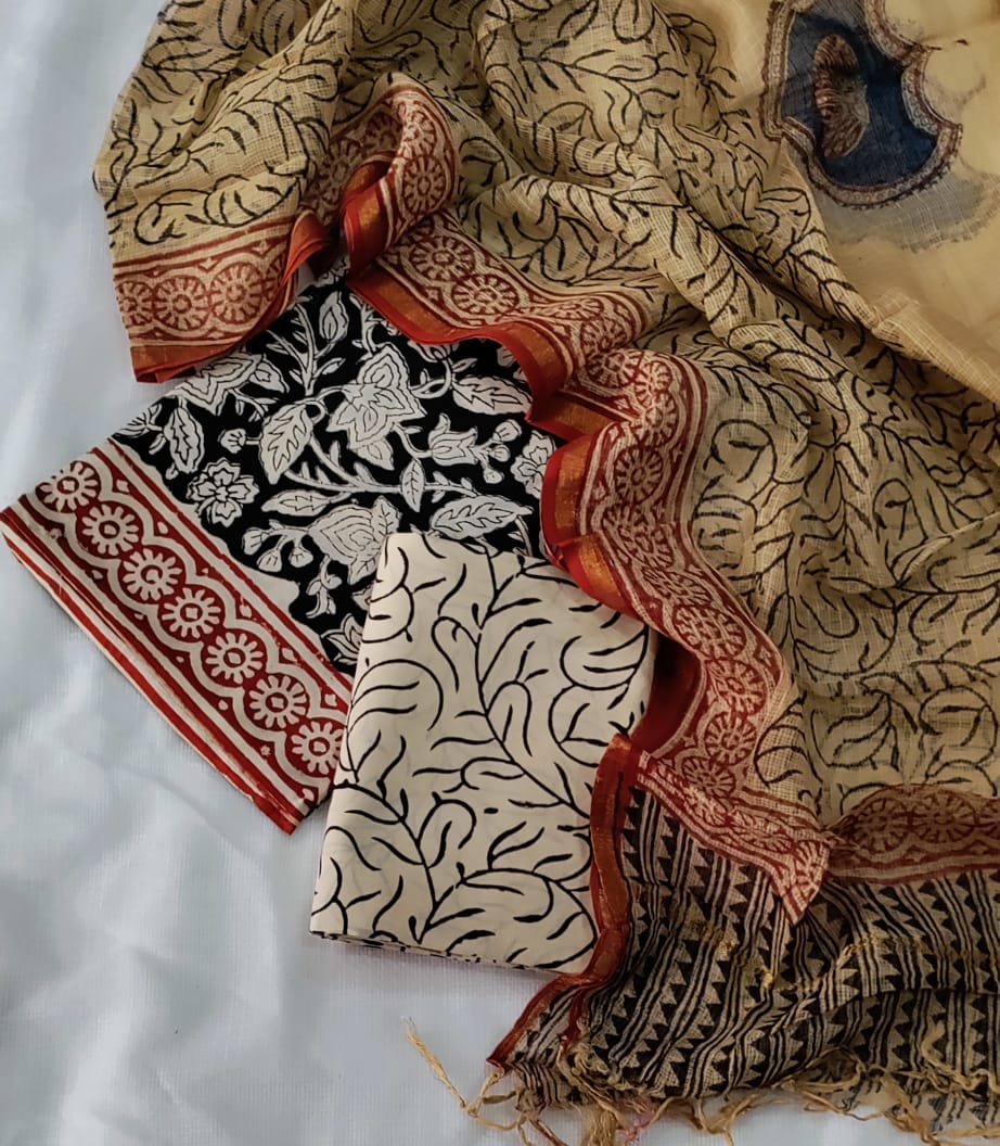 Premium Cotton Suit with Kota Doria Dupatta