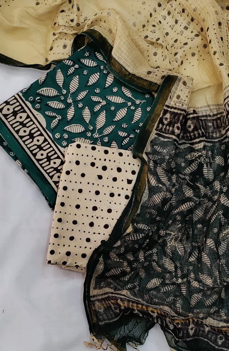 Premium Cotton Suit with Kota Doria Dupatta