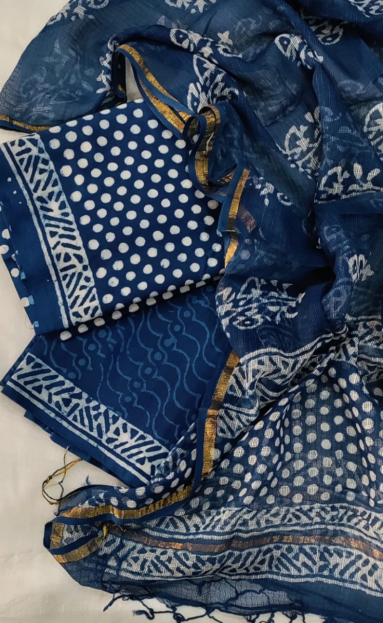 Premium Cotton Suit with Kota Doria Dupatta