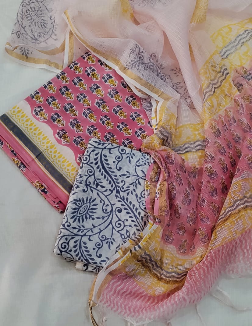Premium Cotton Suit with Kota Doria Dupatta