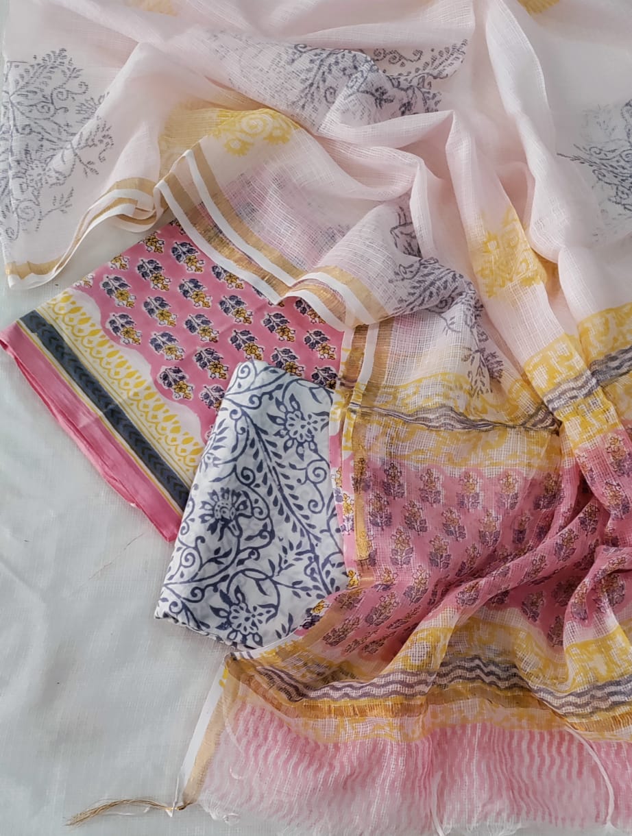 Premium Cotton Suit with Kota Doria Dupatta