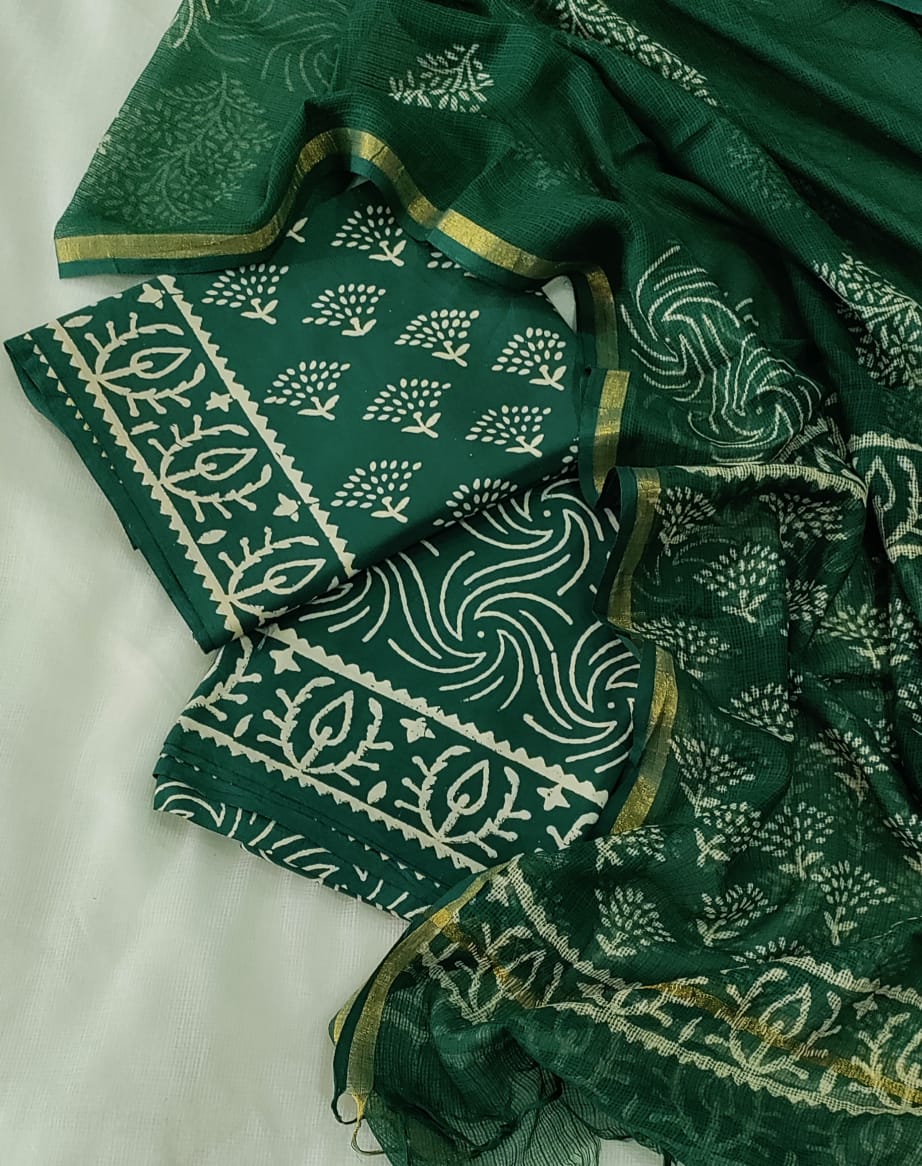 Premium Cotton Suit with Kota Doria Dupatta