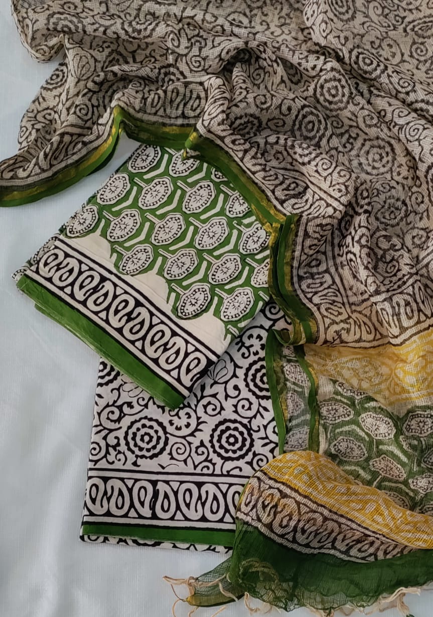Premium Cotton Suit with Kota Doria Dupatta