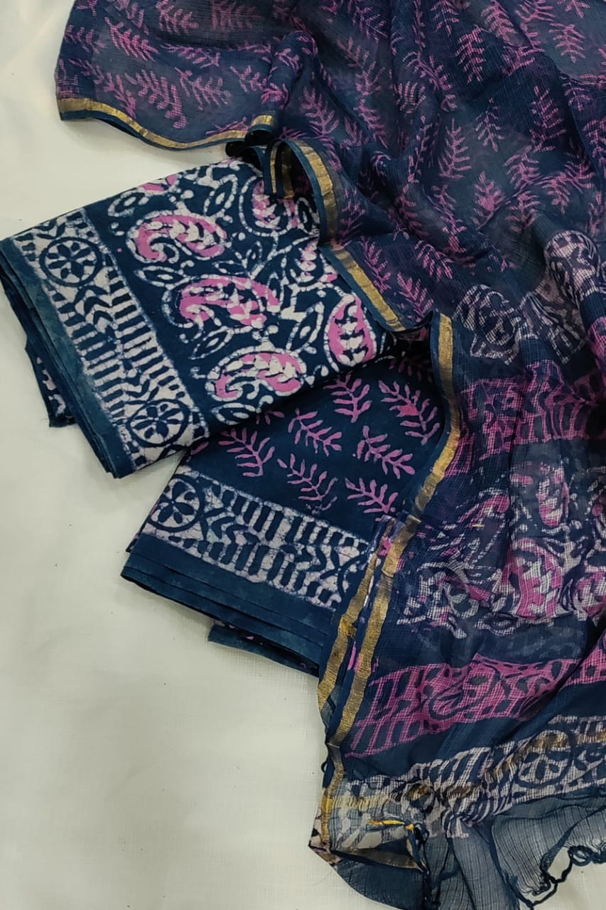 Premium Cotton Suit with Kota Doria Dupatta