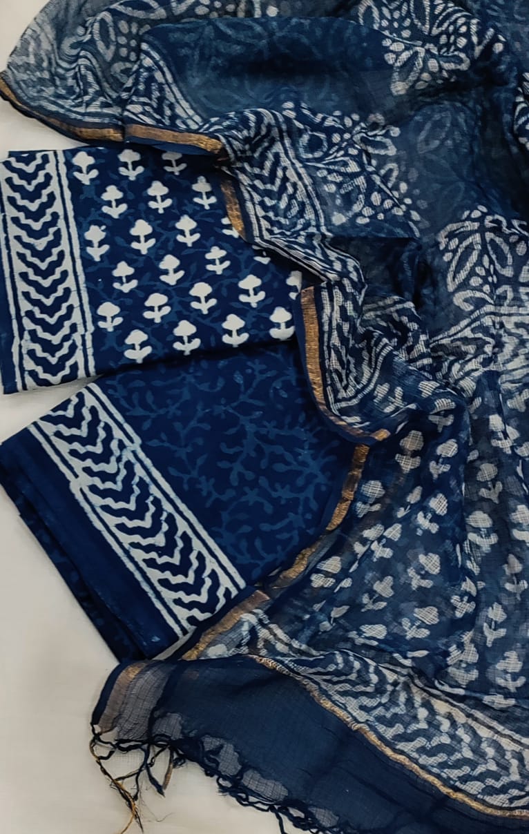 Premium Cotton Suit with Kota Doria Dupatta