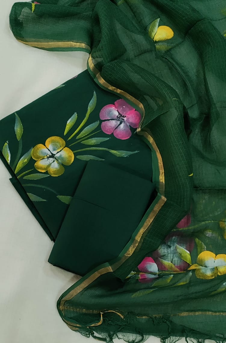 Premium Cotton Suit with Kota Doria Dupatta