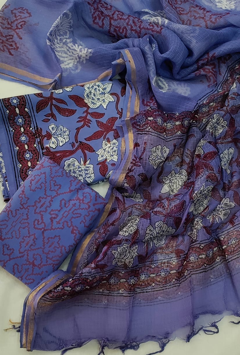 Premium Cotton Suit with Kota Doria Dupatta